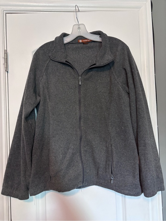 Harbor Bay Jackets & Blazers - Harriton Women’s Full-Zip Fleece Jacket - Charcoal Gray Size Large